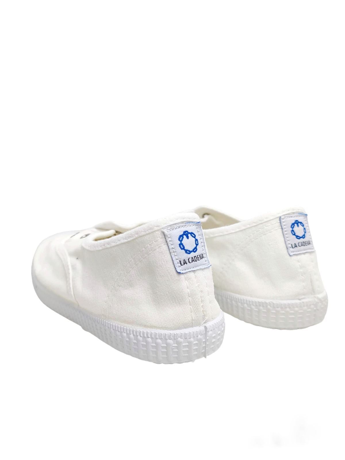 La Cadena Children's Sneakers White Canvas with Toe - Image 4