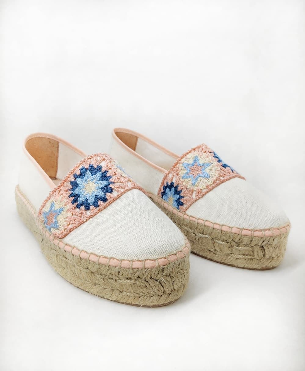 Montblanc Crochet Salmon Espadrilles Double Floor - Image 2