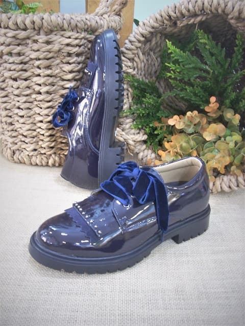 Oxford girl Navy Blue Patent with fringes - Image 3