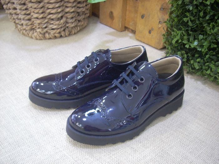 Oxford girl Patent Leather Navy Blue - Image 1