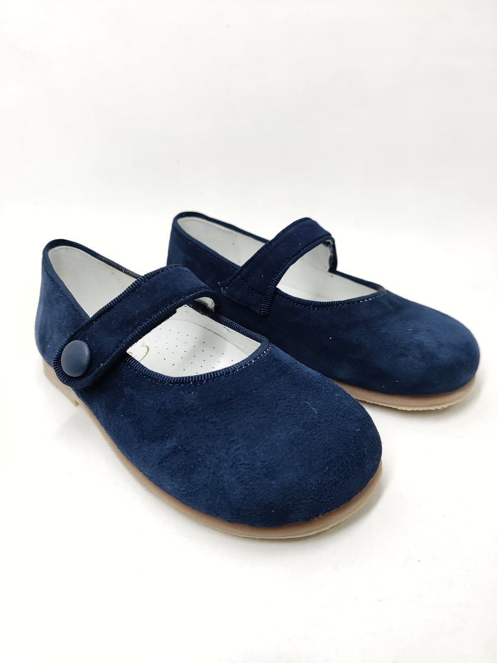 Pirufin Mary Janes for baby girls in Navy Blue suede - Image 1