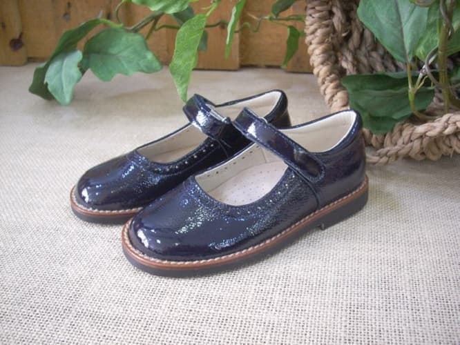 Pirufin Navy Blue Patent Leather Girl Mary Jane - Image 1
