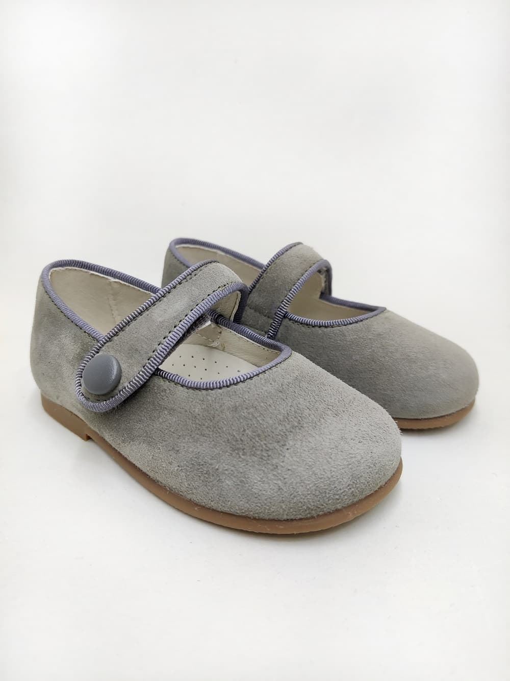 Pirufin (Piruflex) Mary Janes for baby girls in Gray suede - Image 1