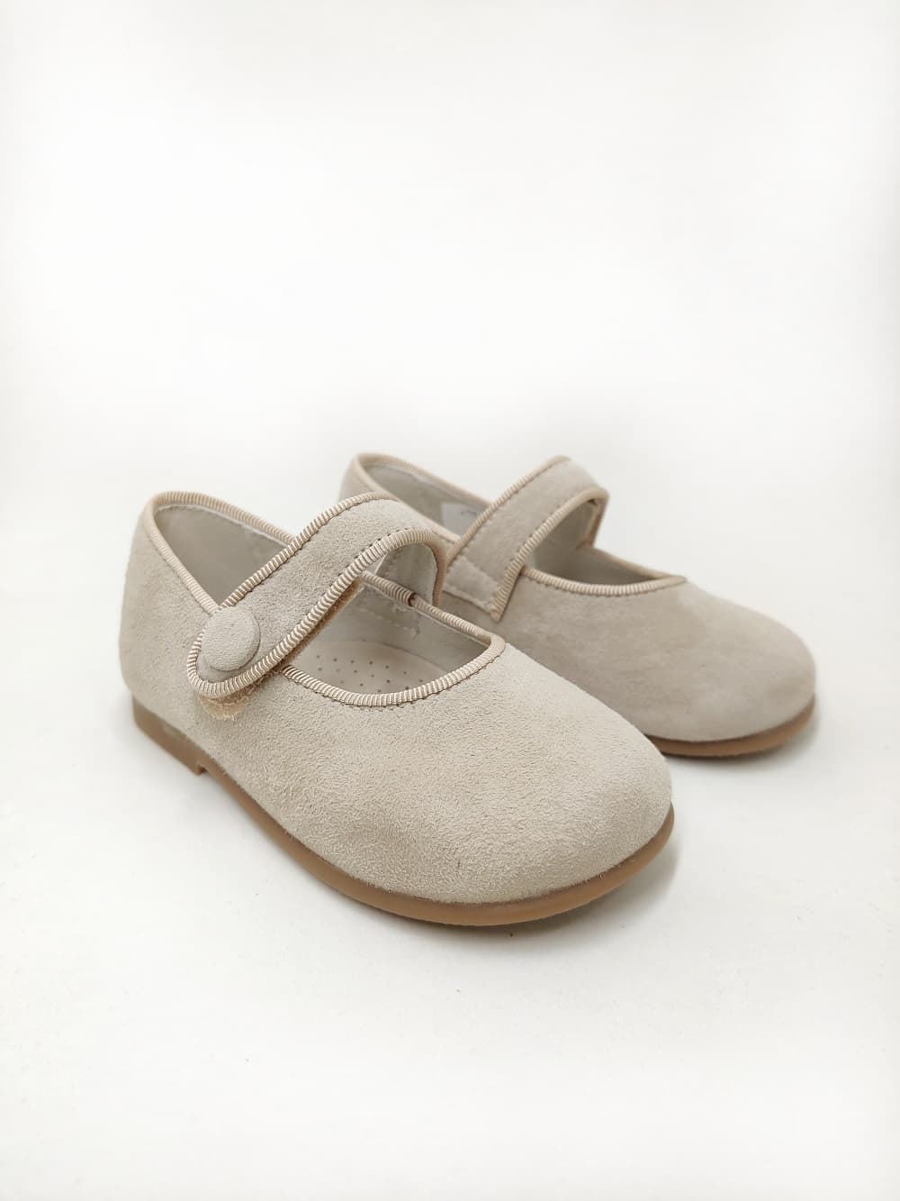 Pirufin (Piruflex) Mary Janes for baby girls in Taupe suede - Image 1
