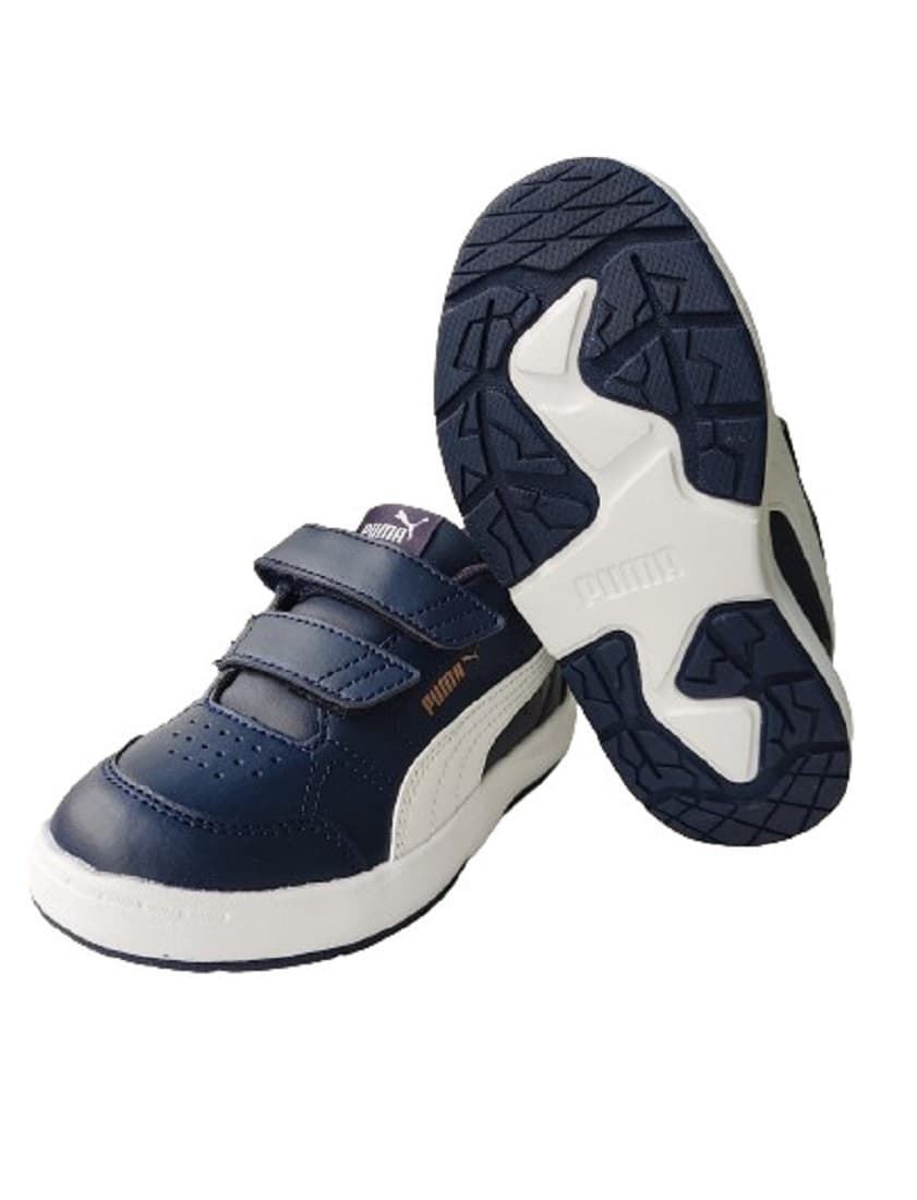 Puma Evolve Court Navy Blue Kids Sneakers - Image 4