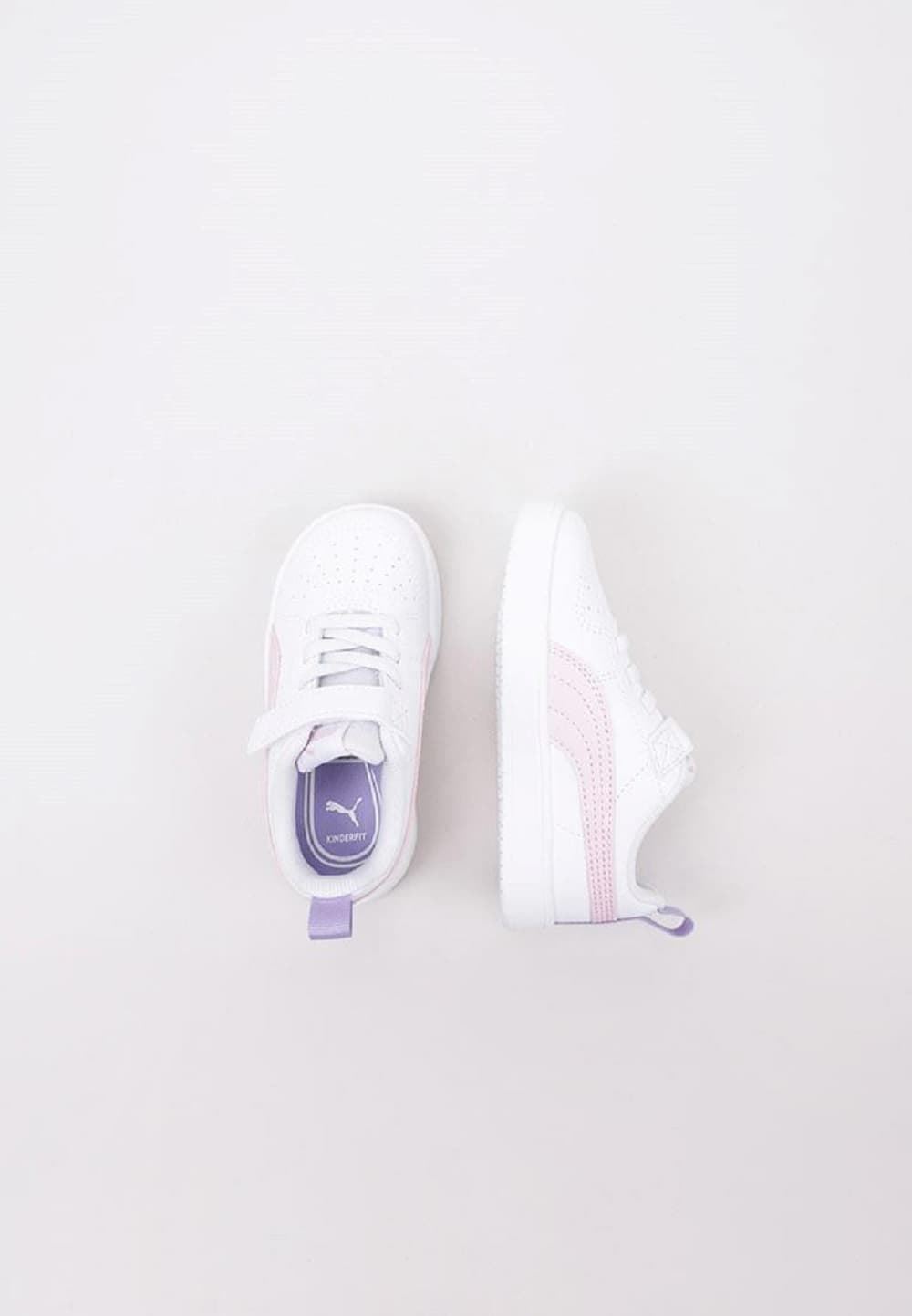 Puma Rickie White-Pink Sneakers with Velcro - Image 5