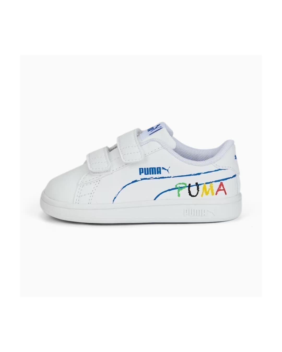 Puma Smash School White Sneakers for Kids - Image 1