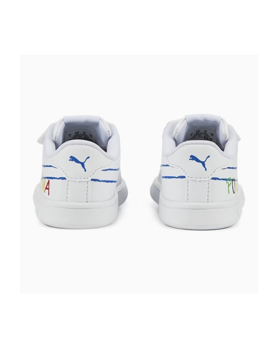 Puma Smash School White Sneakers for Kids - Image 3
