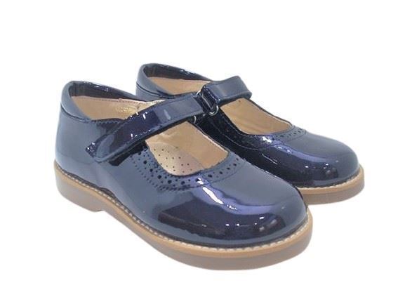 Ruth Secret Mary Jane girl Patent Leather Navy Blue - Image 1