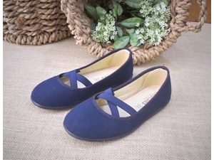 Sweets Girl's Navy Blue Canvas Ballerina - Image 1