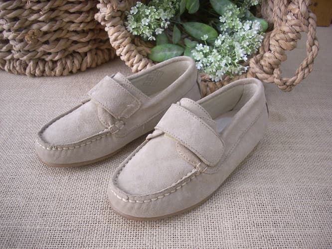 Taupe Boy's Velcro Moccasin Sweets - Image 3