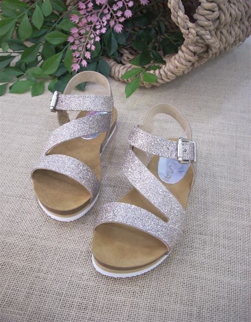 Unisa Gold Glitter Girl Sandal - Image 1