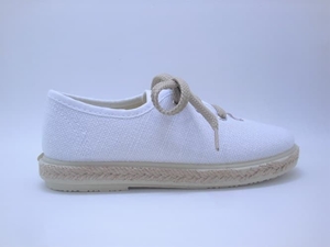 Vulpeques White Linen Jute Boy Slippers - Image 1