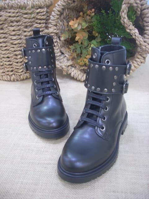 Yowas Black leather girl boots with buckles - Image 2