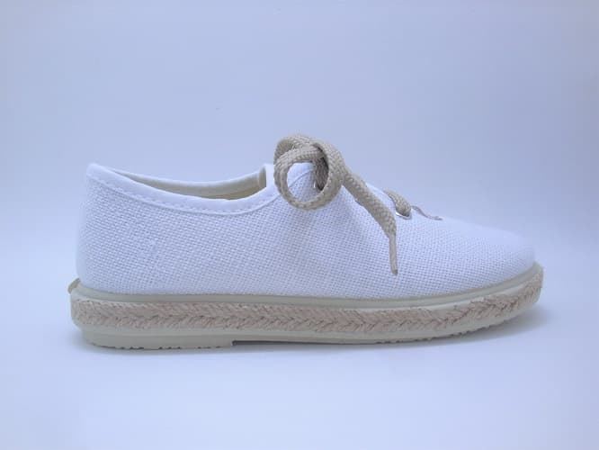 Vulpeques Zapatillas Yute niño Lino Blanco - Imagen 1