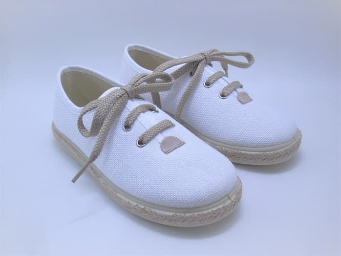 Vulpeques Zapatillas Yute niño Lino Blanco - Imagen 2