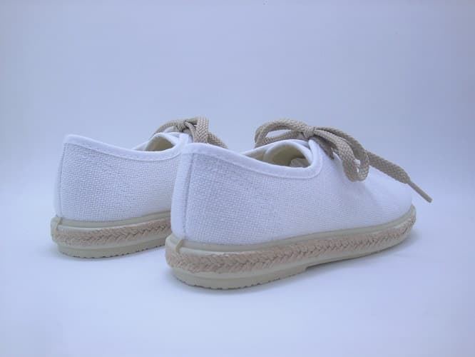 Vulpeques Zapatillas Yute niño Lino Blanco - Imagen 3